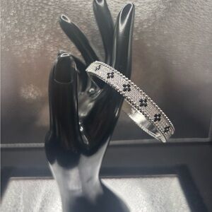 Elegant Silver and Black Bracelet